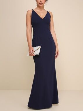 Lulu's Melora Navy Blue Sleeveless Maxi Dress